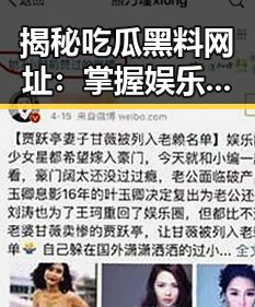 揭秘吃瓜黑料网址:掌握娱乐圈内幕的必备指南